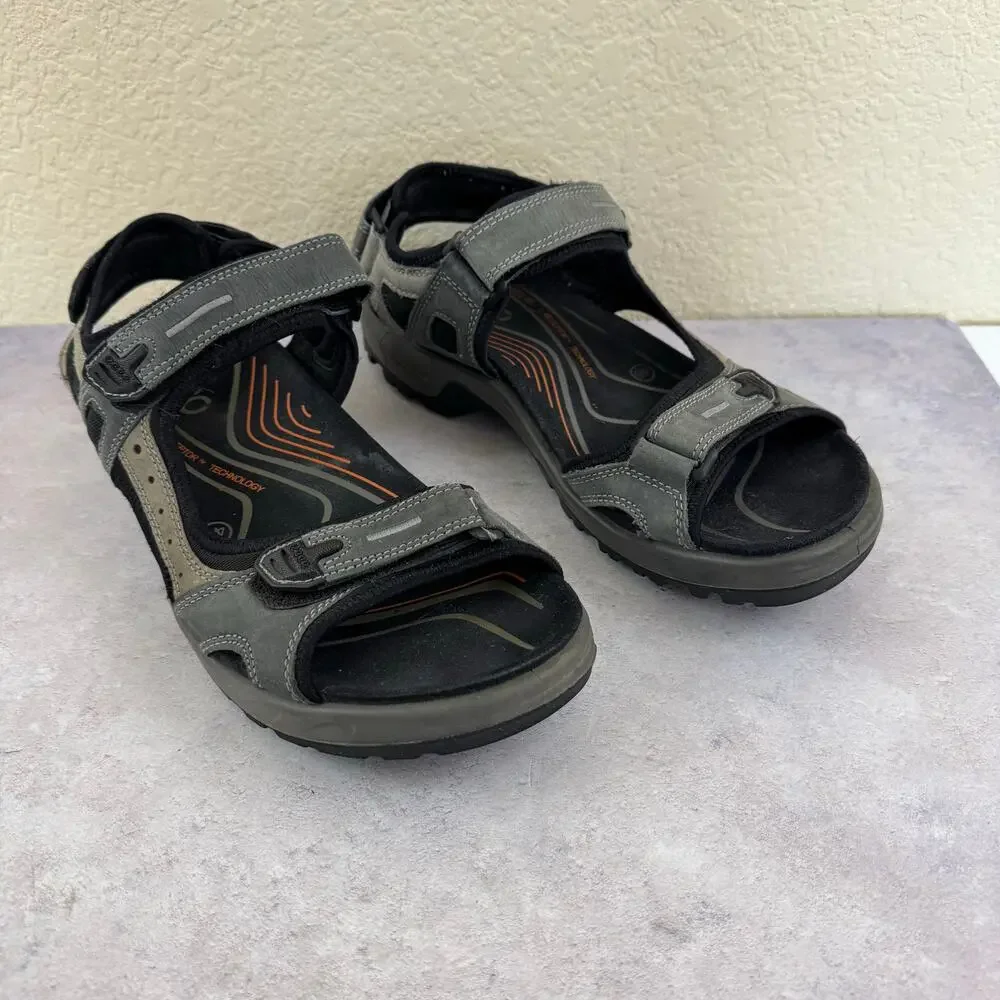 ECCO Offroad Yucatan Nubuck Walking Hiking Sandals Beige Size EU 46 Mens US 12